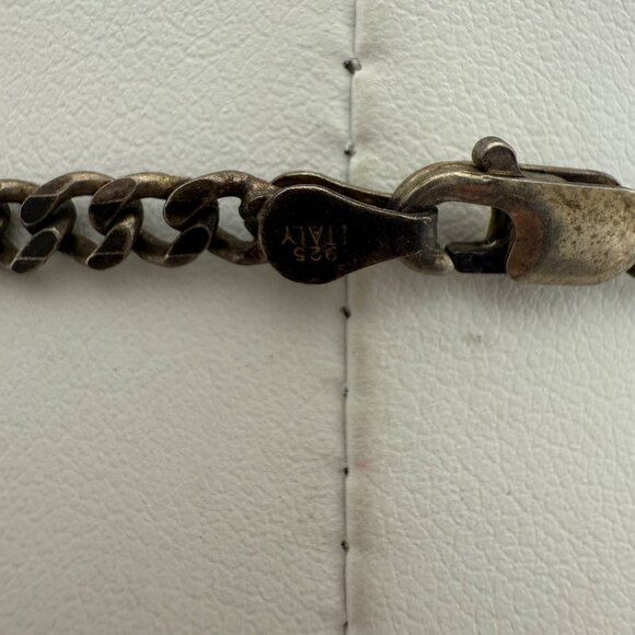 Vintage Sterling Silver Italian Amber Statement Necklace Floral Detail 925 Italy - Picture 5 of 10